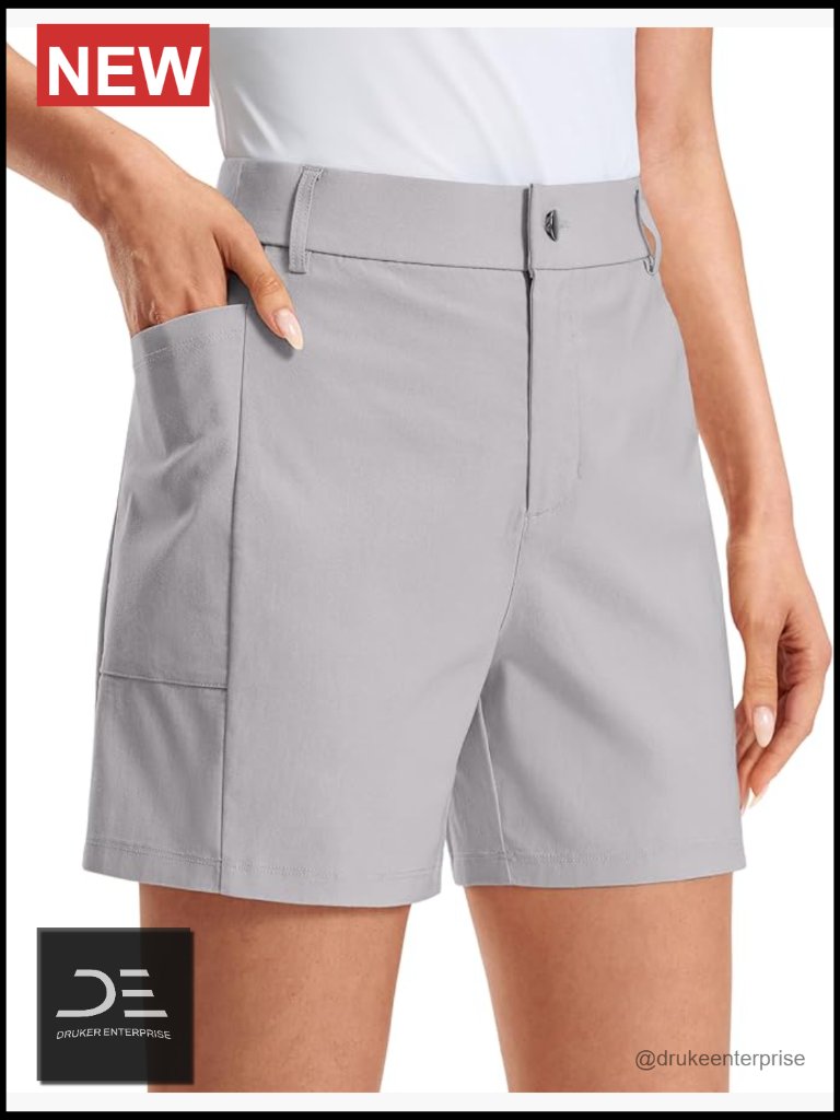 Stretchy Golf Hiking Shorts With Deep Pockets Upf 50+ 5" Inseam